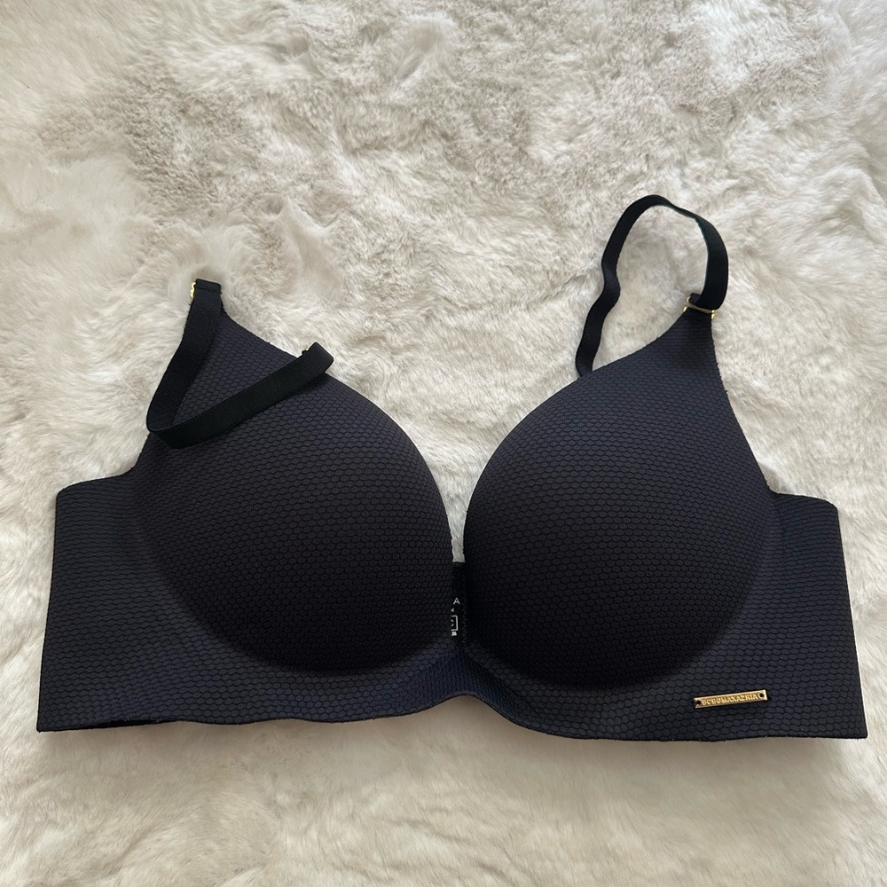 Black Textured Women's Bra